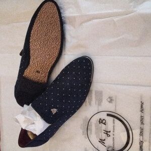 Men's New Navy Blue Suede Studded Punk Retro Loafers
